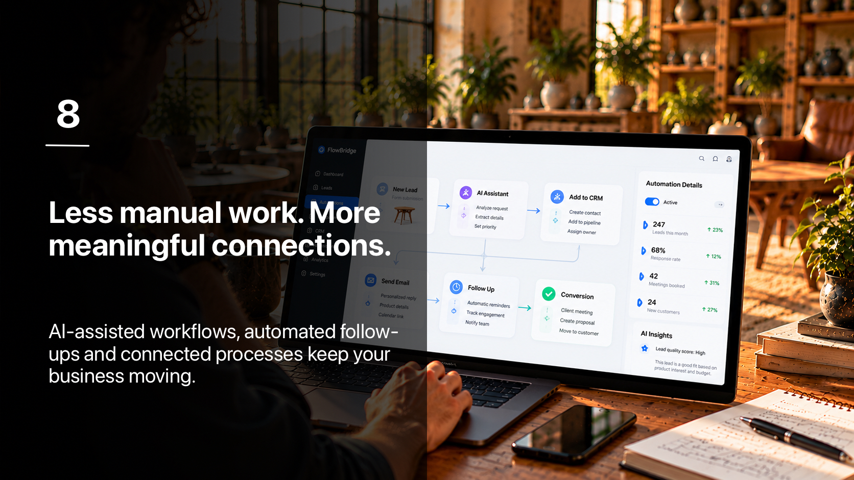 8. Less manual work. More meaningful connections.